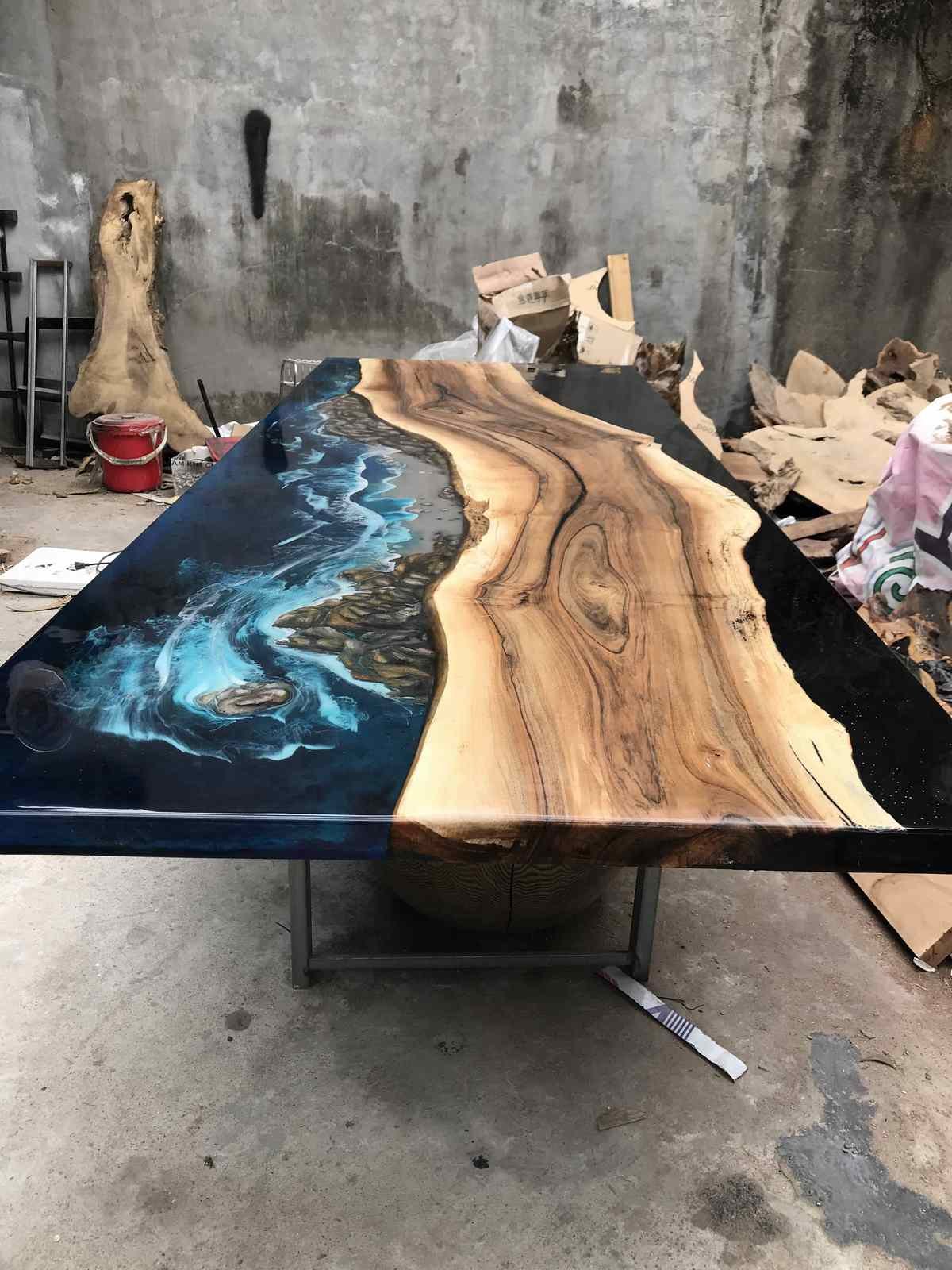 Made to Order Epoxy Resin Table, Custom Table, Ocean Design, Wood Art