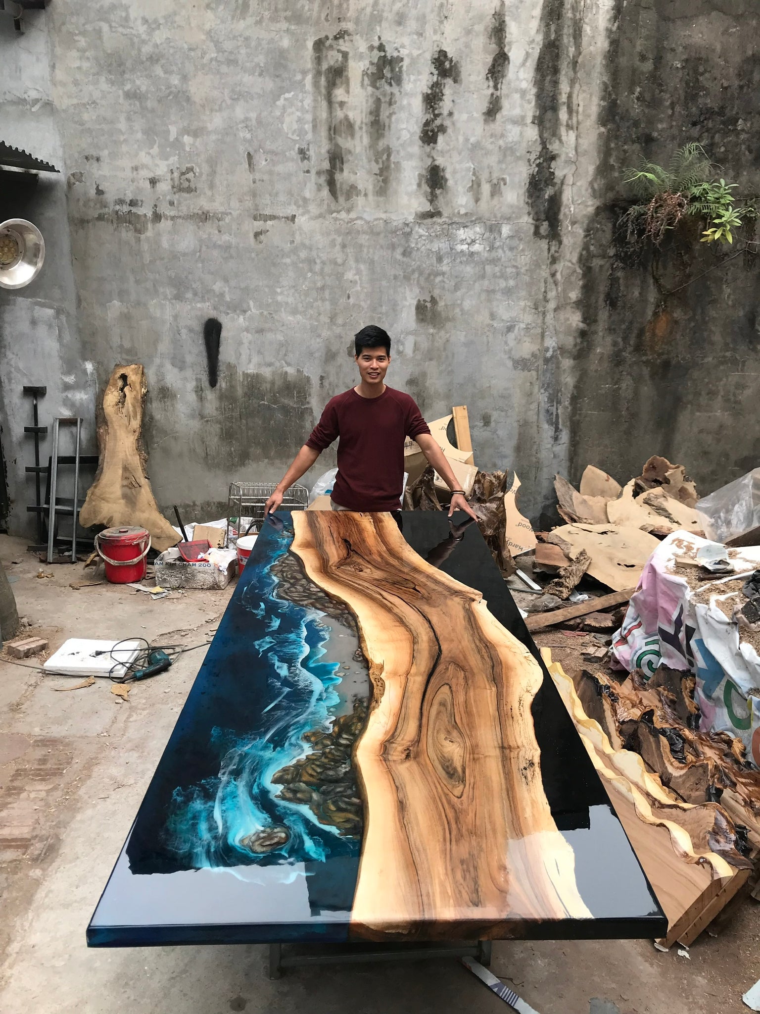 Made to Order Epoxy Resin Table, Custom Table, Ocean Design, Wood Art