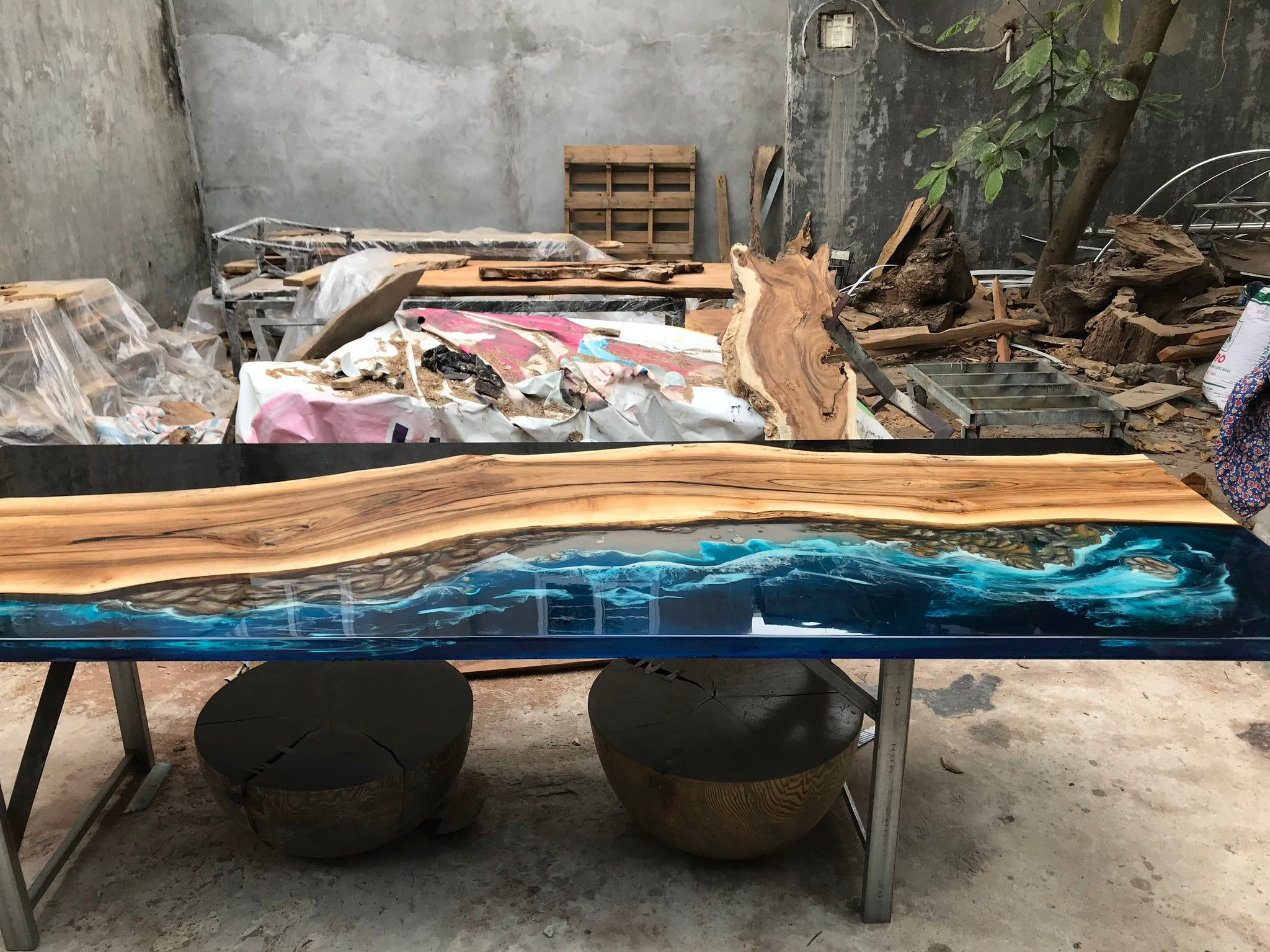 Made to Order Epoxy Resin Table, Custom Table, Ocean Design, Wood Art